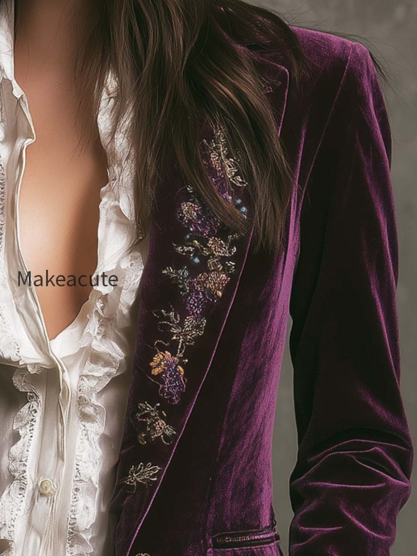 vintage-plum-velvet-embroidered-blazer