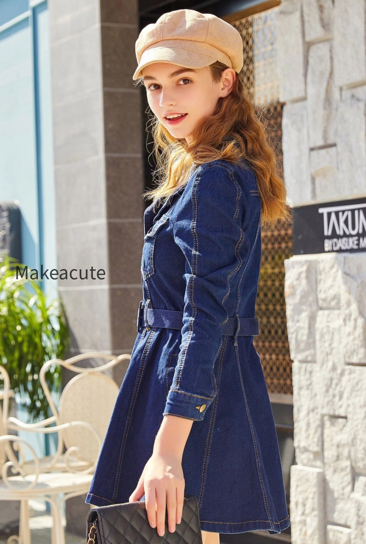 casual-belted-denim-dress