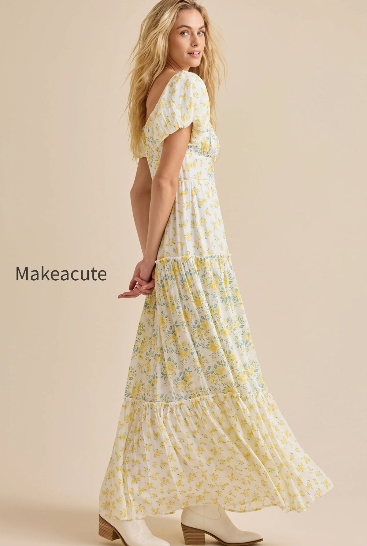 puff-sleeve-floral-v-neck-boho-dress