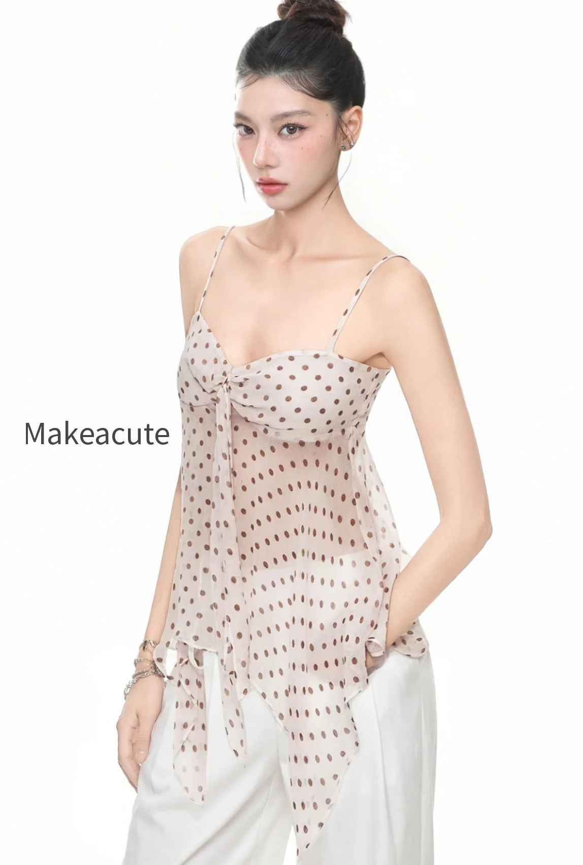 polka-dot-halter-v-neck-tank-top