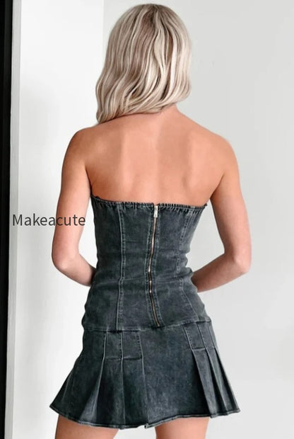 sexy-strapless-denim-dress