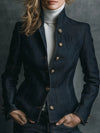 vintage-high-collar-classic-curve-cut-denim-brass-button-jacket