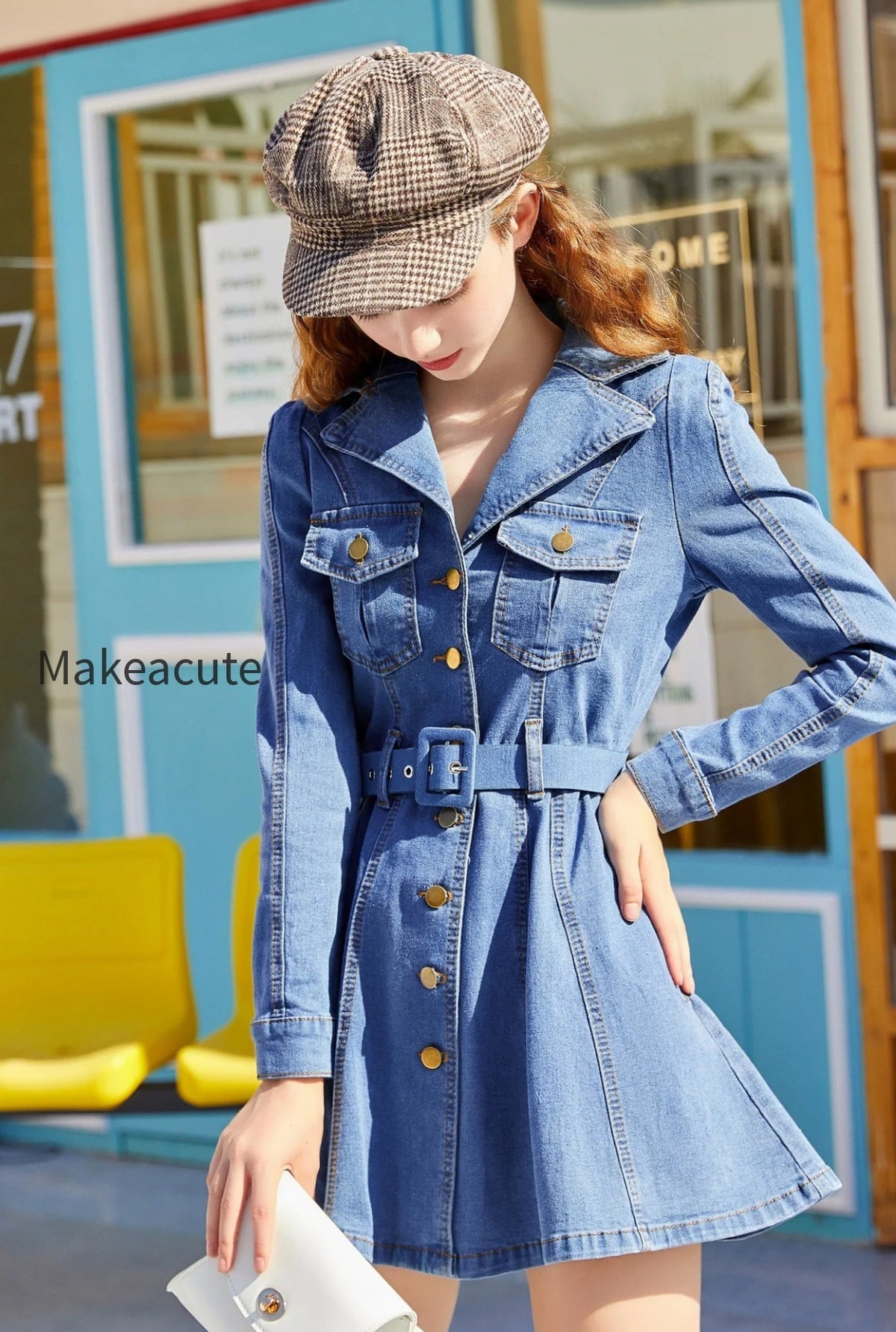casual-belted-denim-dress