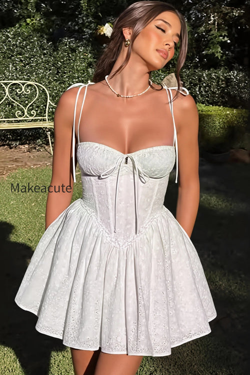 Chic Backless Lace Up Cami Bodycon Mini Dress
