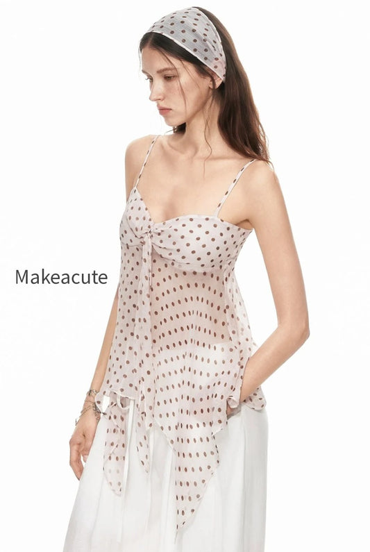 polka-dot-halter-v-neck-tank-top