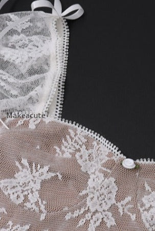 lace-puff-sleeve-ruffle-mini-dress