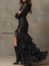 black-faux-leather-corset-maxi-dress-with-lace-sleeves