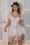 lace-puff-sleeve-ruffle-mini-dress