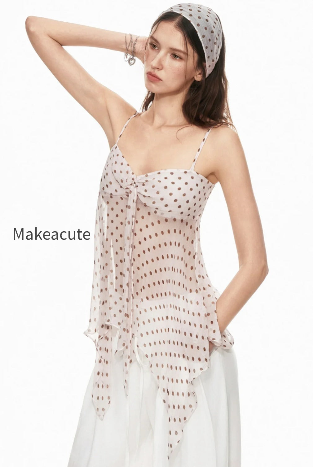 polka-dot-halter-v-neck-tank-top