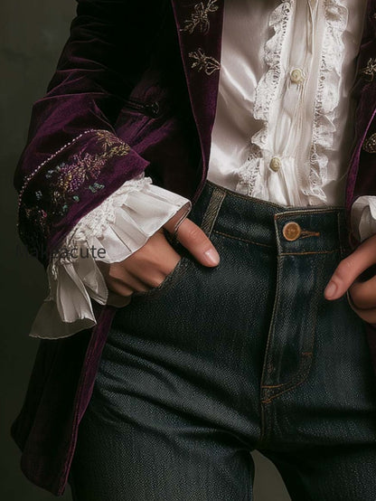 vintage-plum-velvet-embroidered-blazer