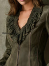 vintage-olive-green-ruffled-suede-jacket-with-baroque-embroidered
