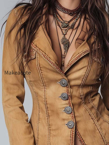 slim-fit-vintage-style-washed-khaki-denim-jacket
