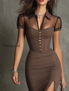 retro-sheer-neckline-slit-hem-midi-dress