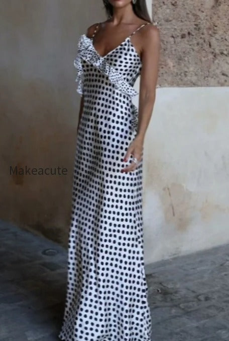 polka-dot-tiered-trim-satin-silk-dress