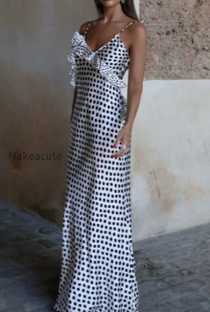 polka-dot-tiered-trim-satin-silk-dress