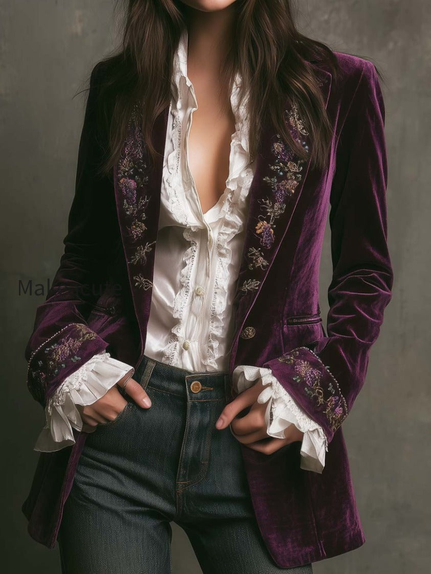 vintage-plum-velvet-embroidered-blazer