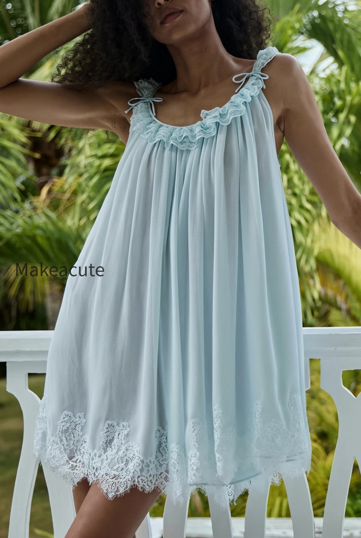 lace-ruffle-strap-babydoll-mini-dress