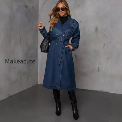 autumn-casual-retro-denim-women-wide-windbreaker-coat-with-belt-40500445